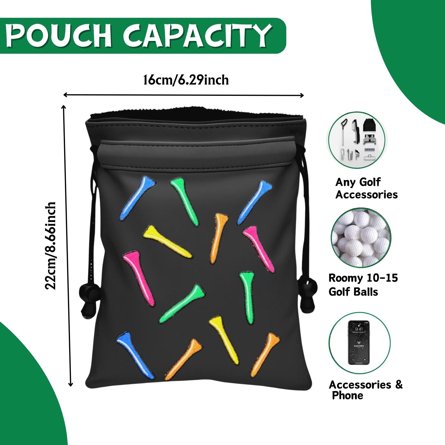 Funny Golf Valuables Pouch Gol - Golf Equipment Drawing review and price