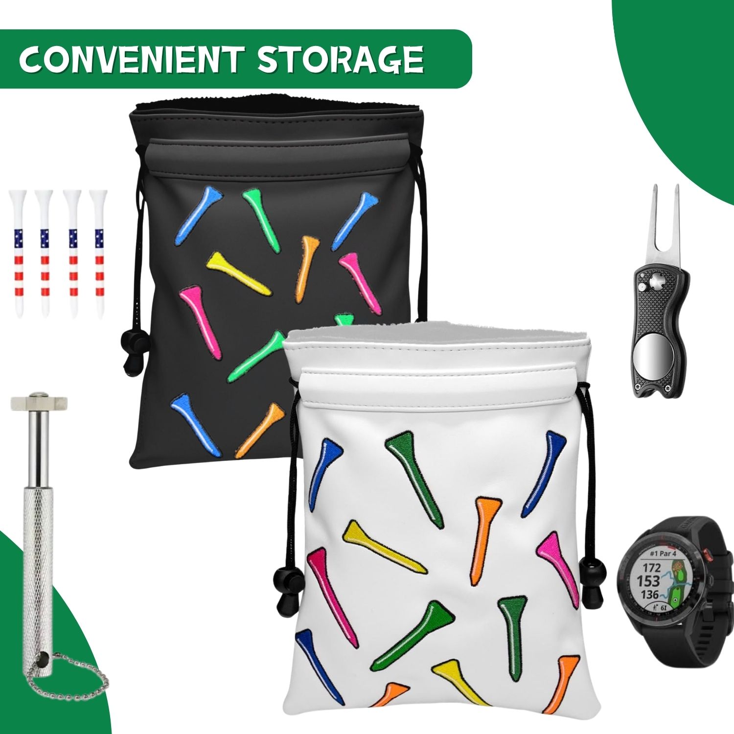 Funny Golf Valuables Pouch Gol - Golf Equipment Drawing review and price
