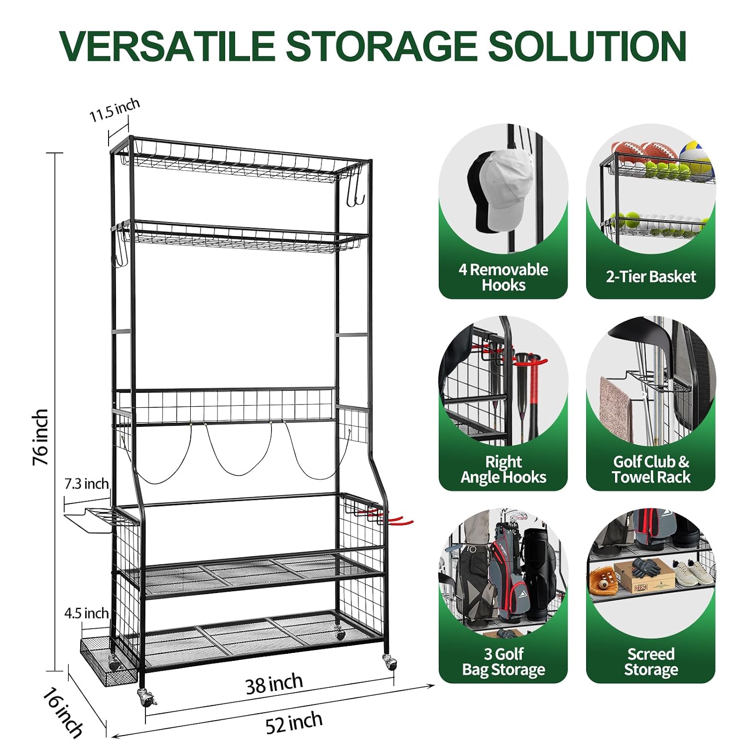 Golf Bag Storage Organizer for - Golf Equipment Garage Storage review and price