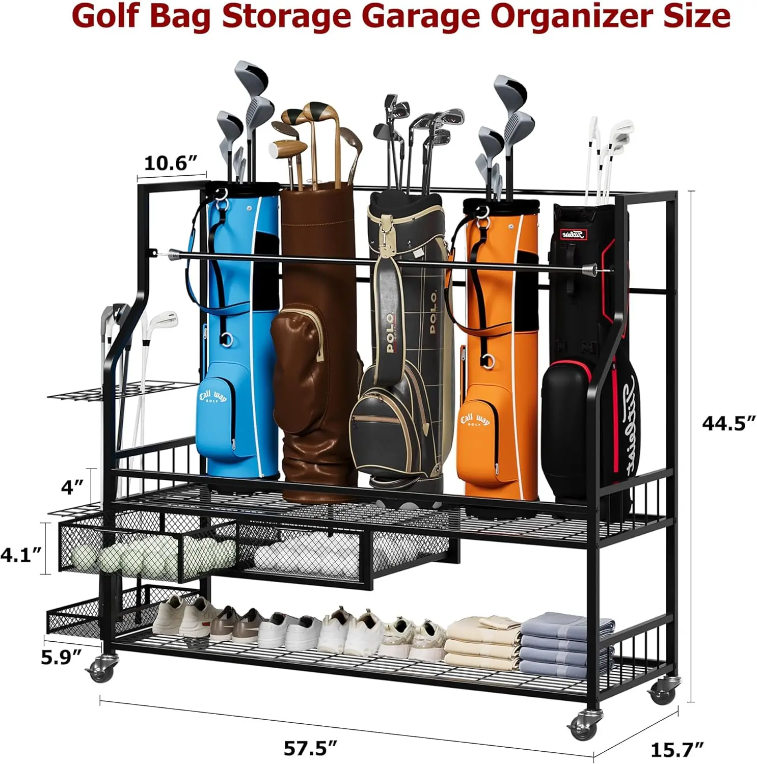 Multifunctional Rolling Golf B - Golf Equipment Garage Storage review and price