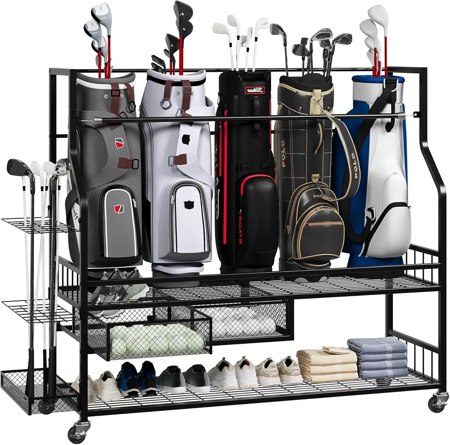 Multifunctional Rolling Golf B - Golf Equipment Garage Storage review and price