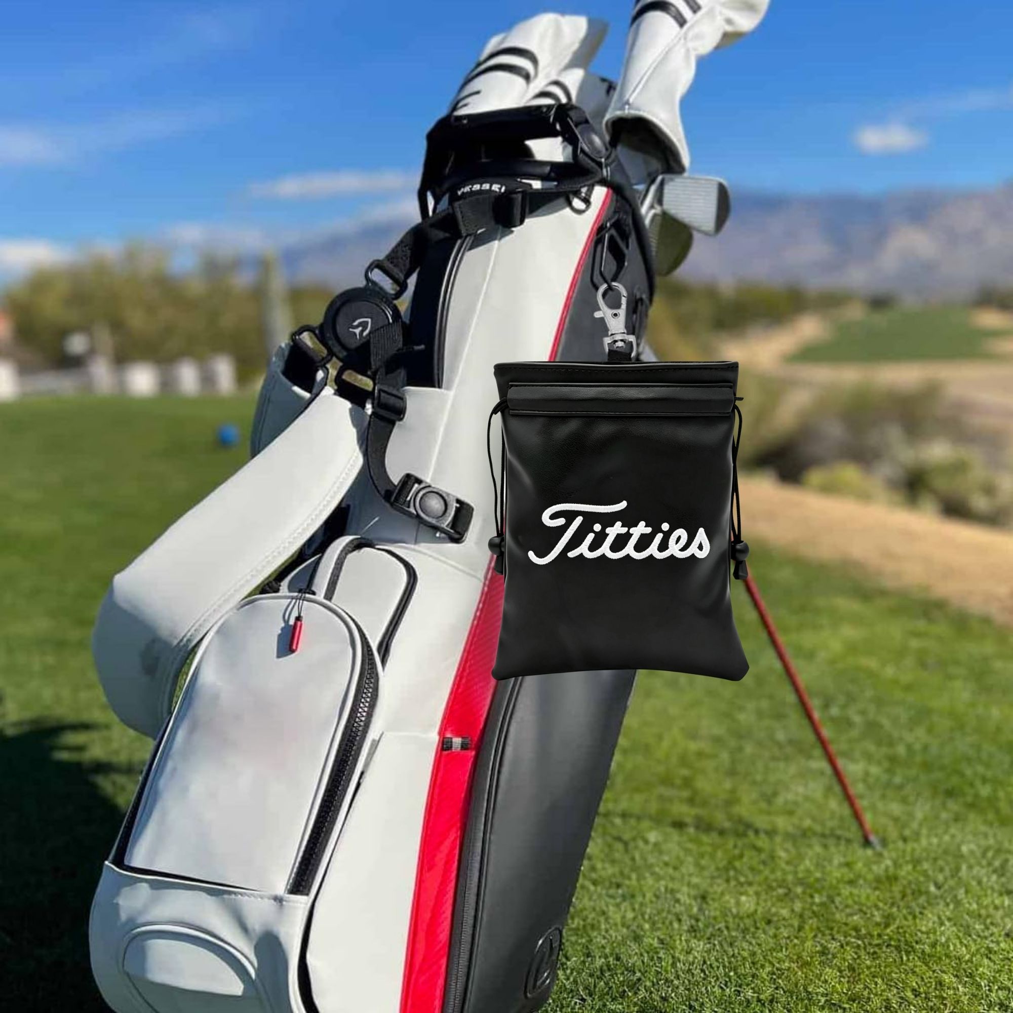Funny Golf Valuables Bag with  - Golf Equipment Drawing review and price