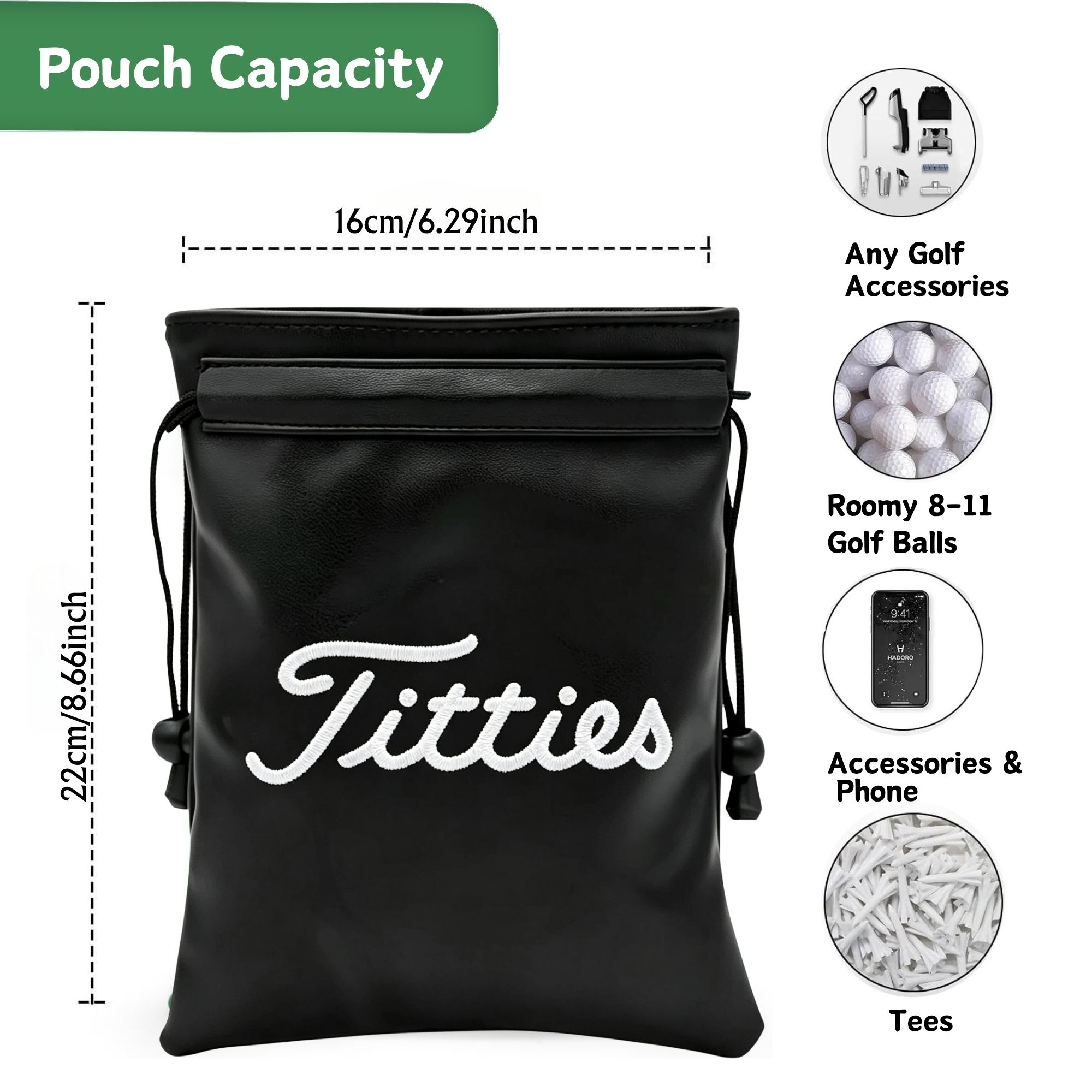 Funny Golf Valuables Bag with  - Golf Equipment Drawing review and price