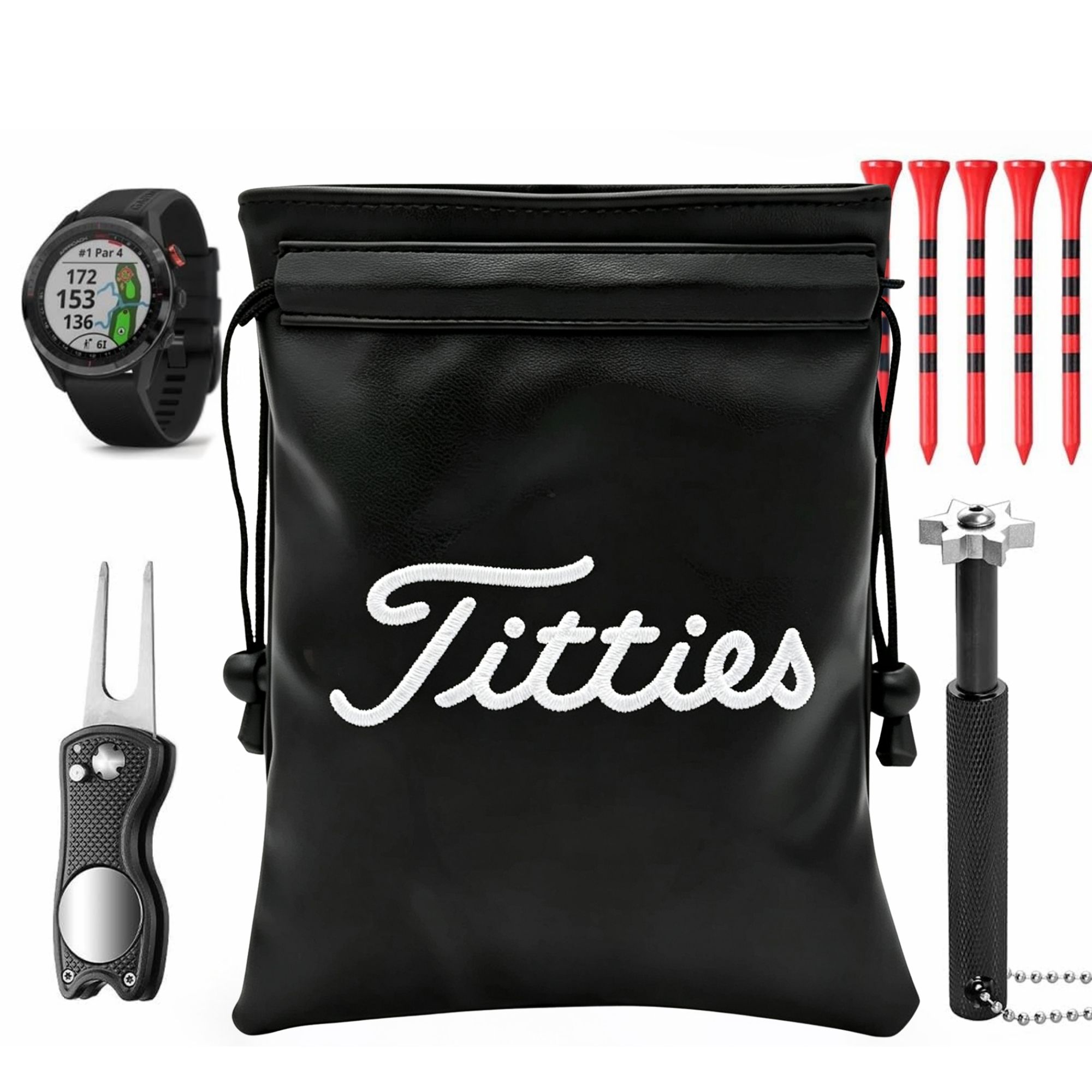 Funny Golf Valuables Bag with  - Golf Equipment Drawing review and price
