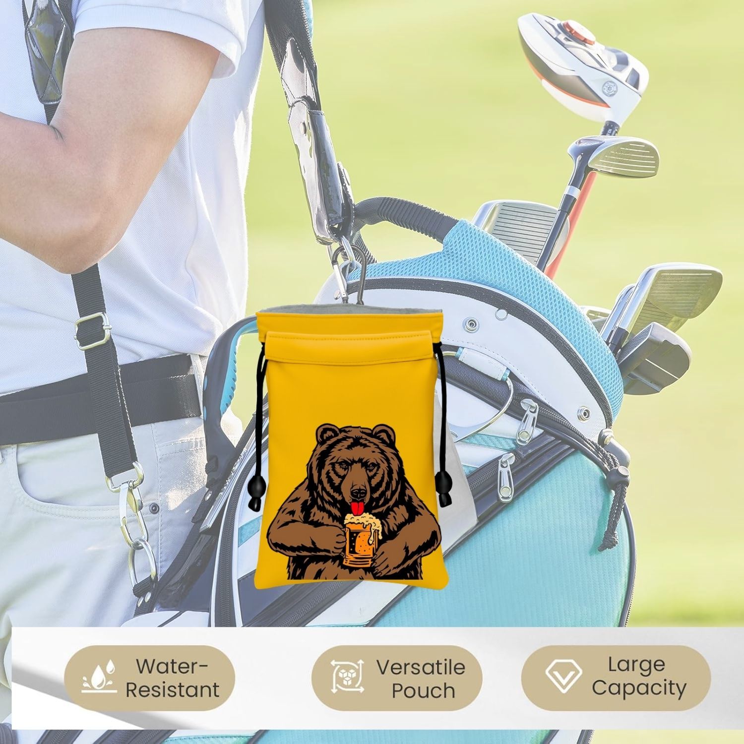 Funny Golf Valuables Pouch, Go - Golf Equipment Drawing review and price