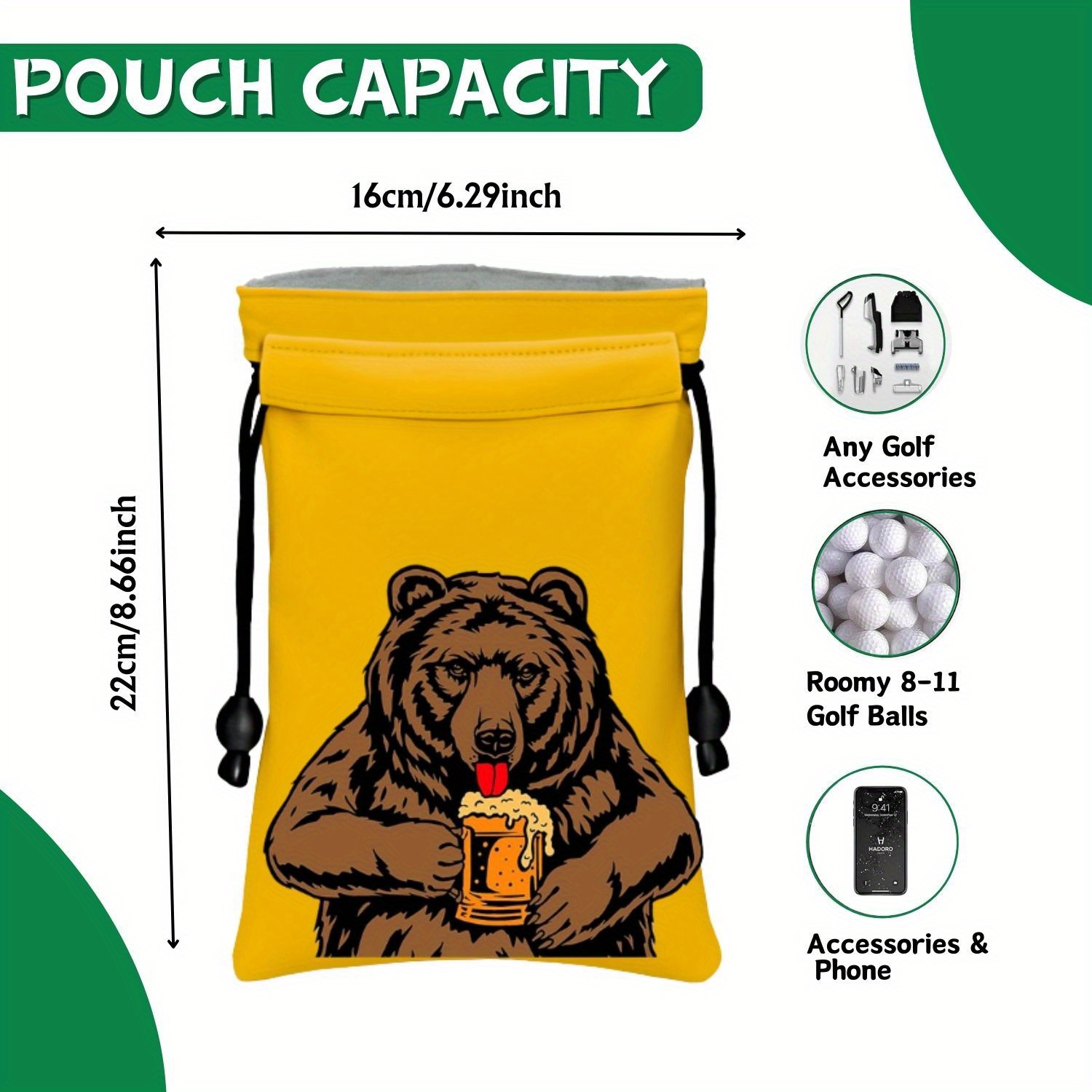 Funny Golf Valuables Pouch, Go - Golf Equipment Drawing review and price