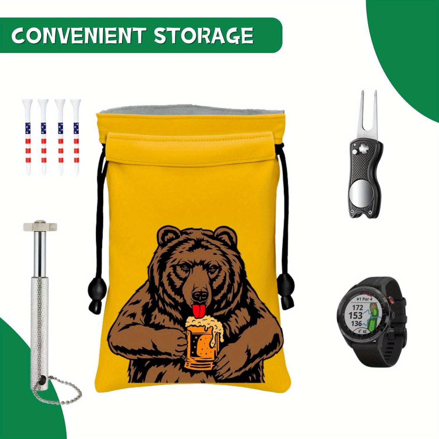 Funny Golf Valuables Pouch, Go - Golf Equipment Drawing review and price