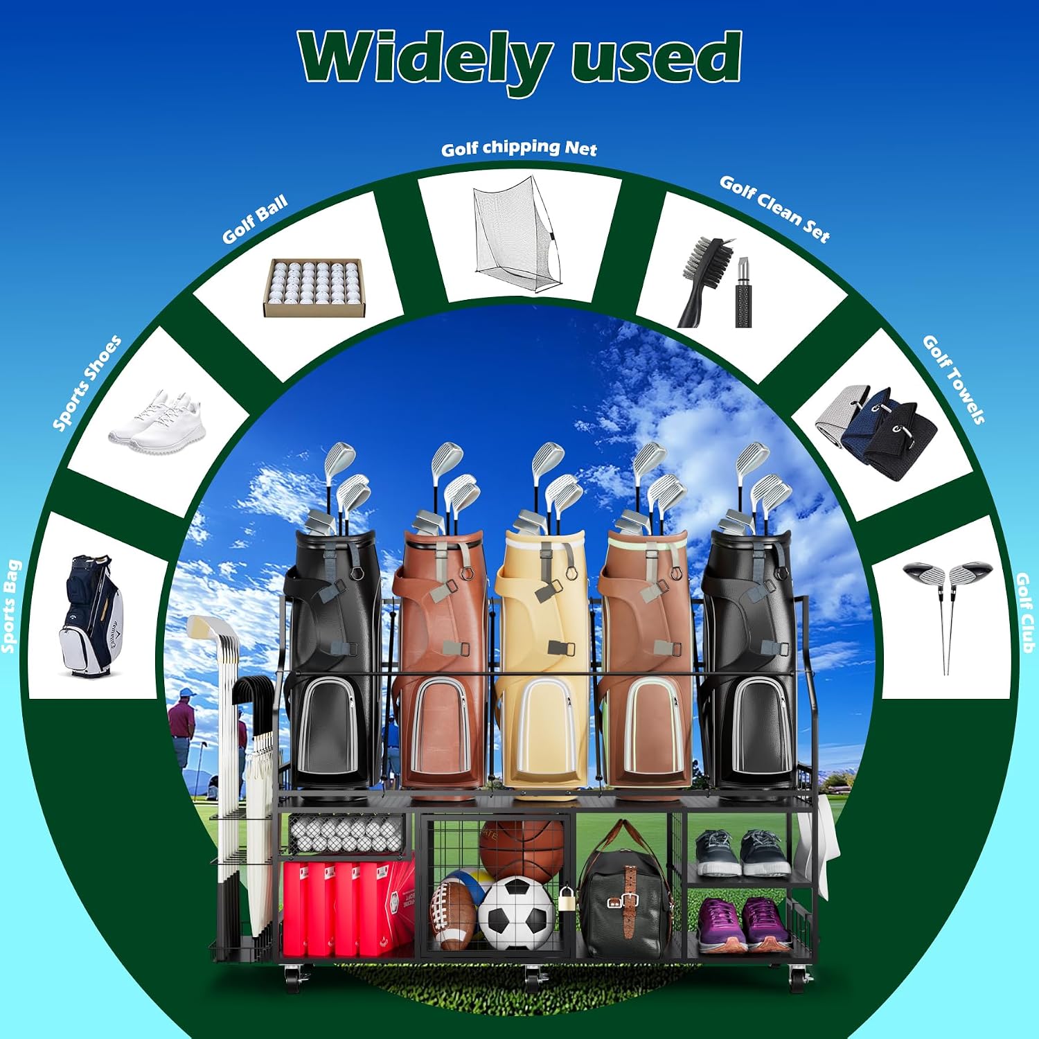 Golf Storage Organizer for Bag - Golf Equipment Garage Storage review and price